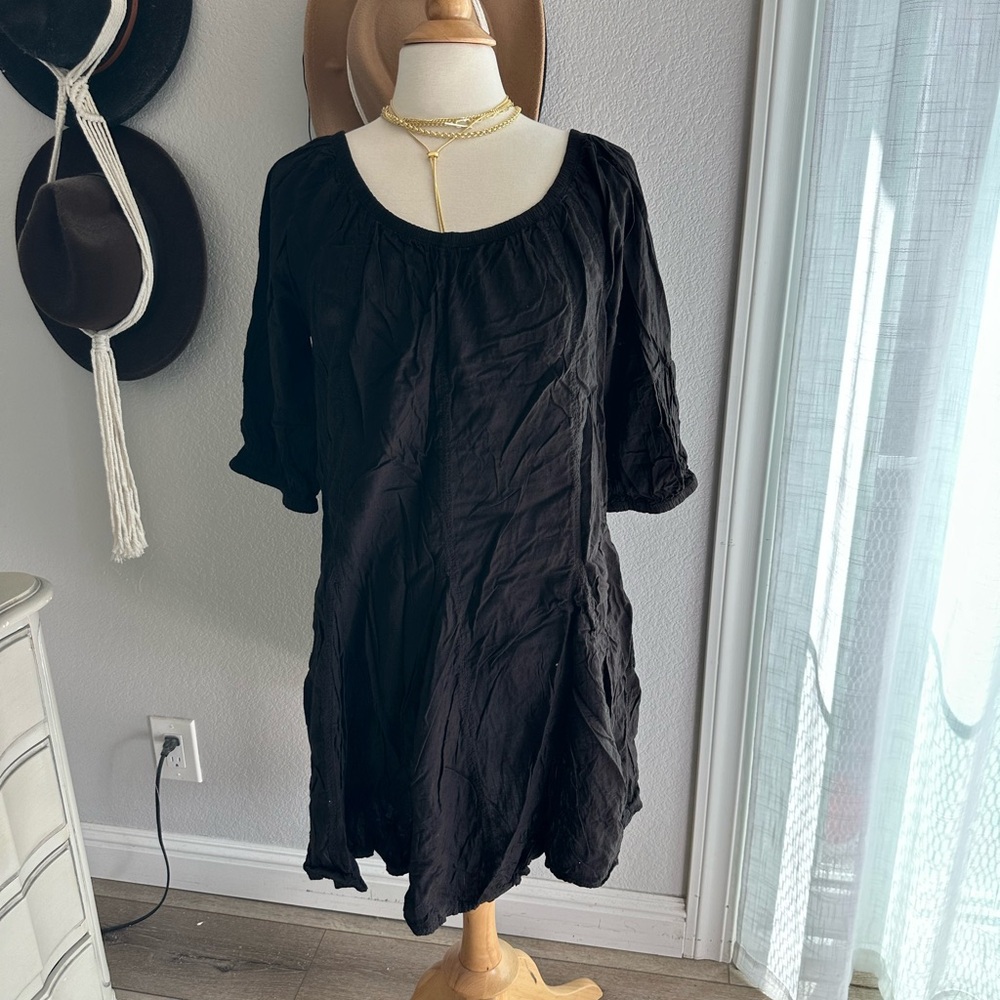 Daily Practice Black Textured Dress size L